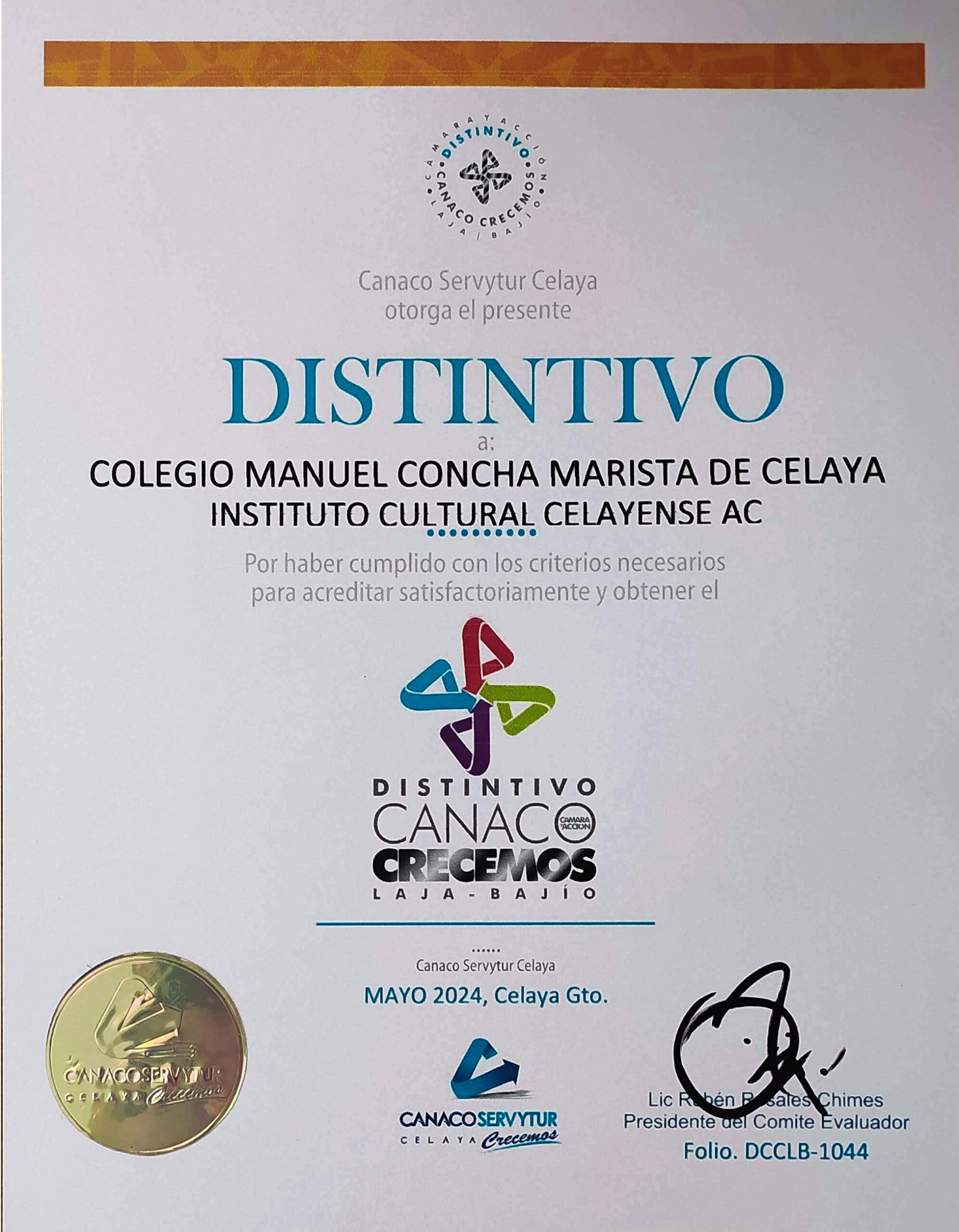 Canaco crecemos, colegio Manuel Concha Marista Celaya